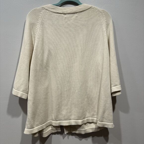 Crystal Kobe Cardigan Sweater 100% Cotton Button Front 3/4 Sleeve Women sz 2X - Picture 10 of 10